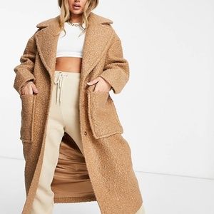 UGG HATTIE LONG OVERSIZED TEDDY COAT IN CAMEL-MEDIUM-NWT